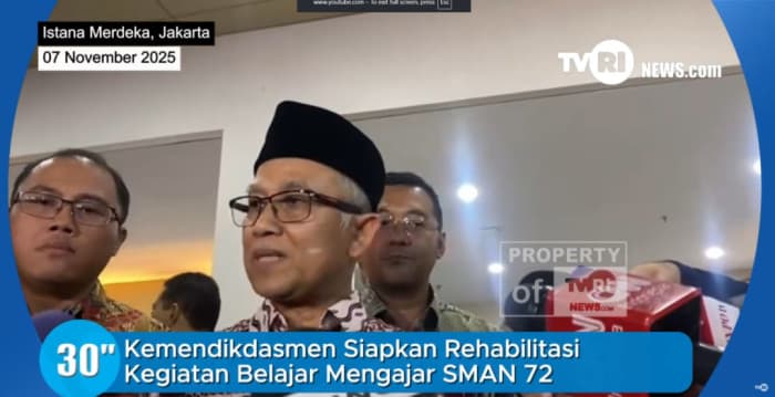 Kemendikdasmen Siapkan Rehabilitasi Kegiatan Belajar Mengajar SMAN 72