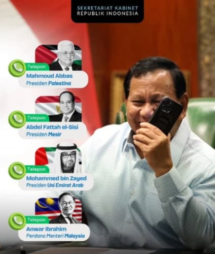 Presiden Prabowo Lanjutkan Diplomasi Lebaran, Hubungi Sejumlah Pemimpin Dunia